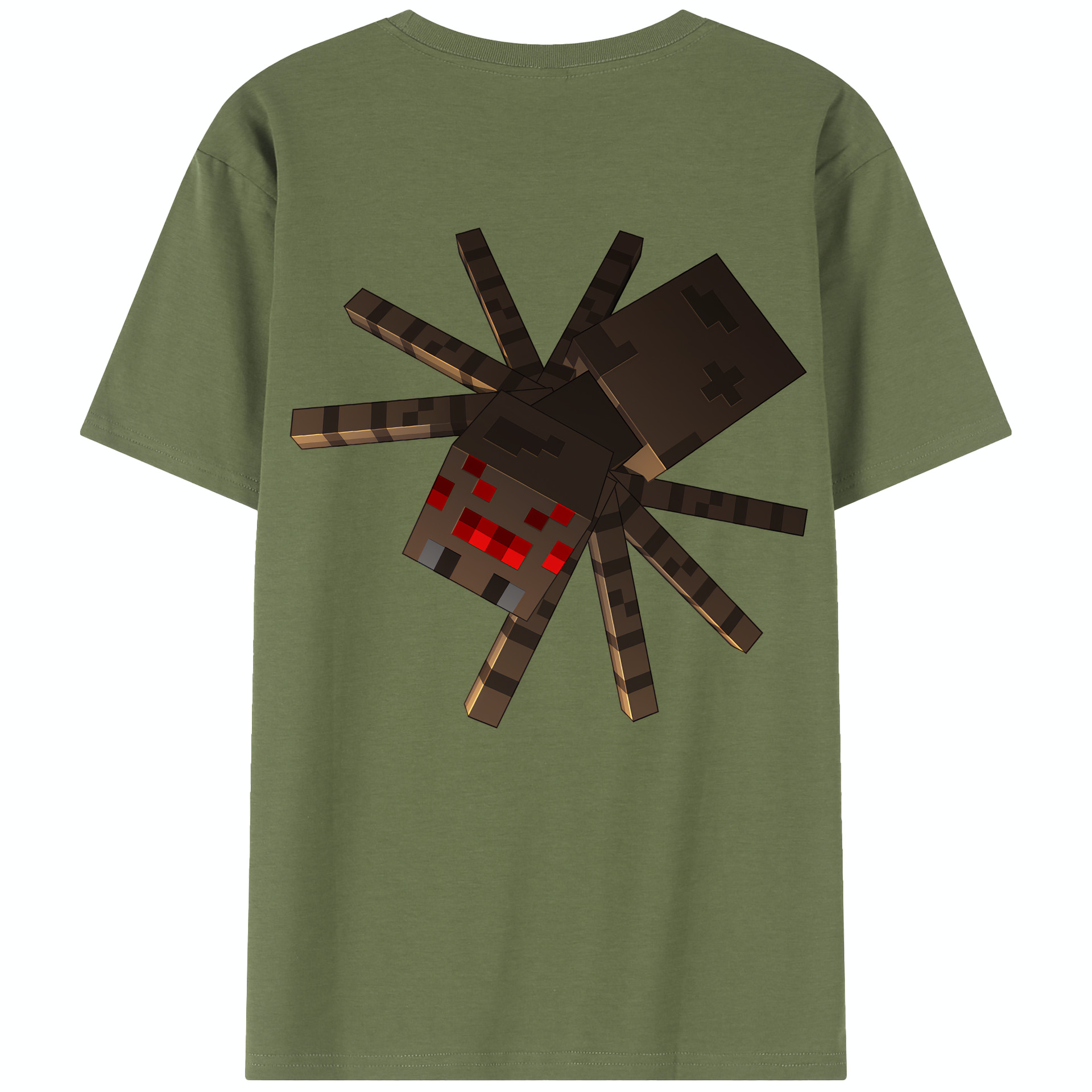 （画像用） マインクラフト ブロックの世界 Minecraft MC Block world 綿100％半袖Tシャツ（背面プリント）